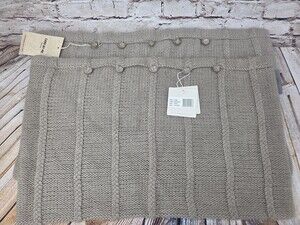 Set Of 2 Care By Me Pillow Covers Handmade Knitted With Buttons NEW Dark Sand